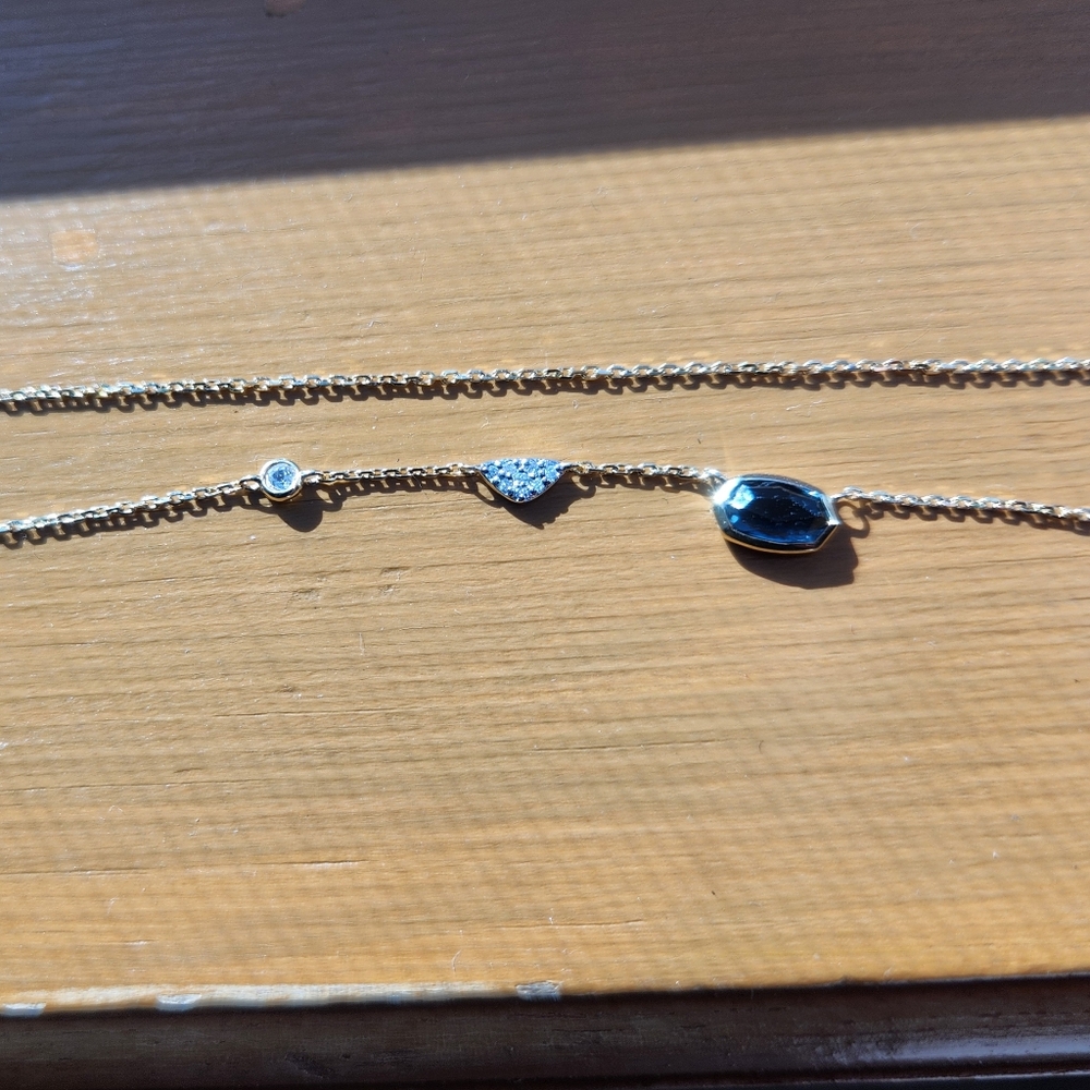 Kendra Scott Fine Yellow Gold Sapphire Necklace